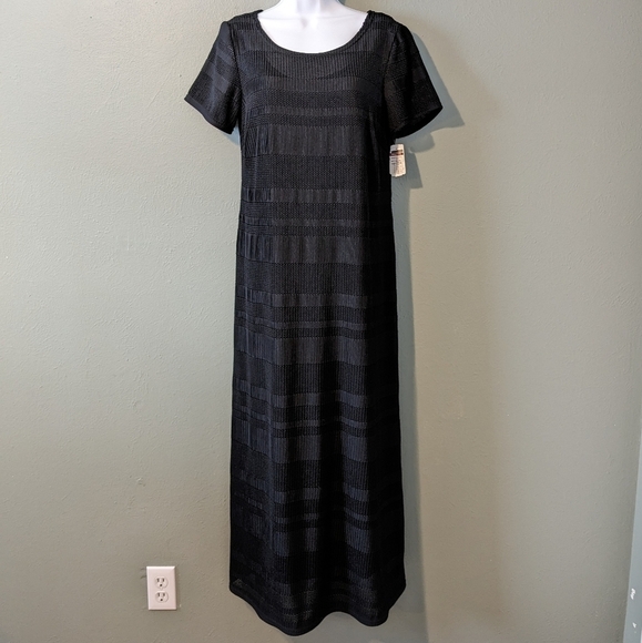 Vintage Dresses & Skirts - Vintage 90's Dead Stock Black Mesh Maxi Dress Dead Stock Size 8